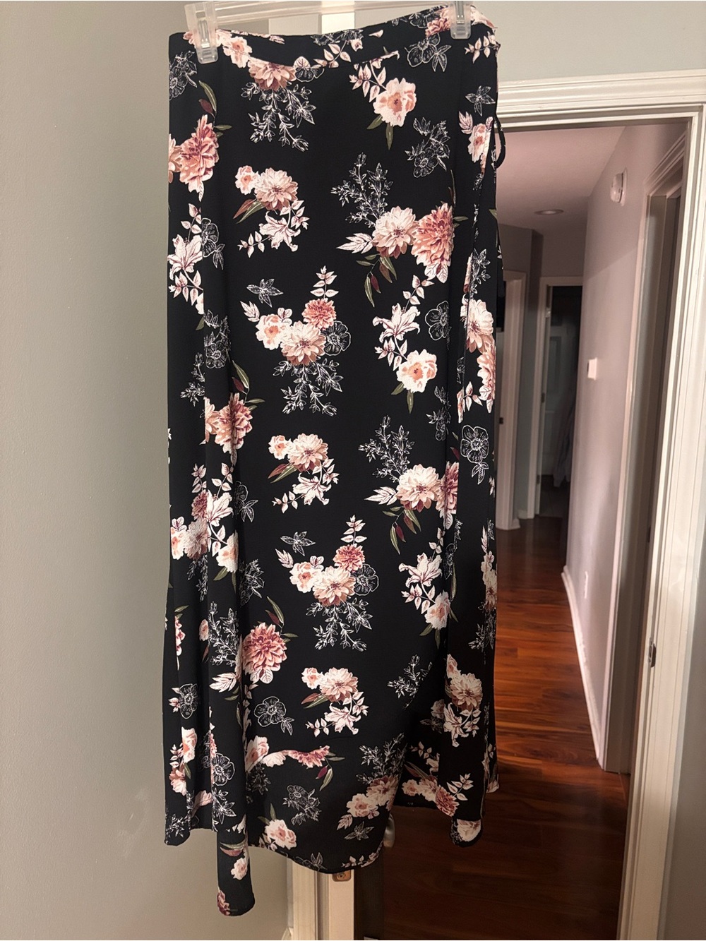 Floral Wrap Midi Skirt